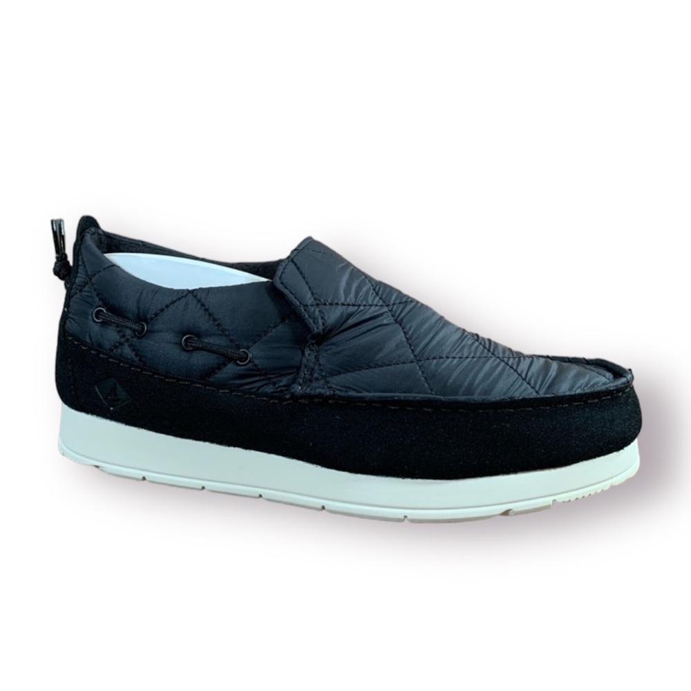 Sperry Moc-Sider Nylon Slipper Sneakers Slip Ons Black NEW Size 9.5 Men